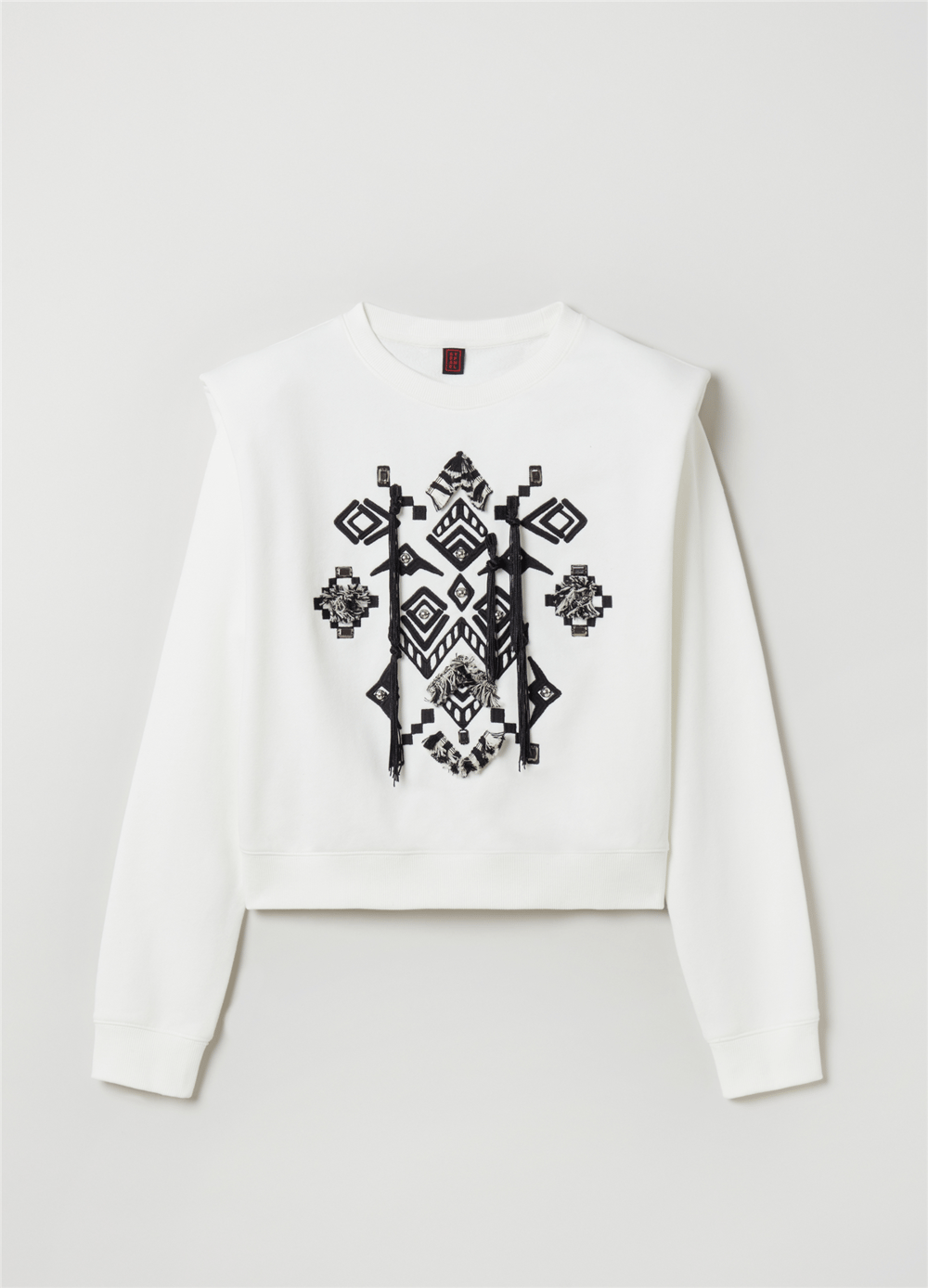 Geleneksel İşlemeli Bol Kesim Sweatshirt