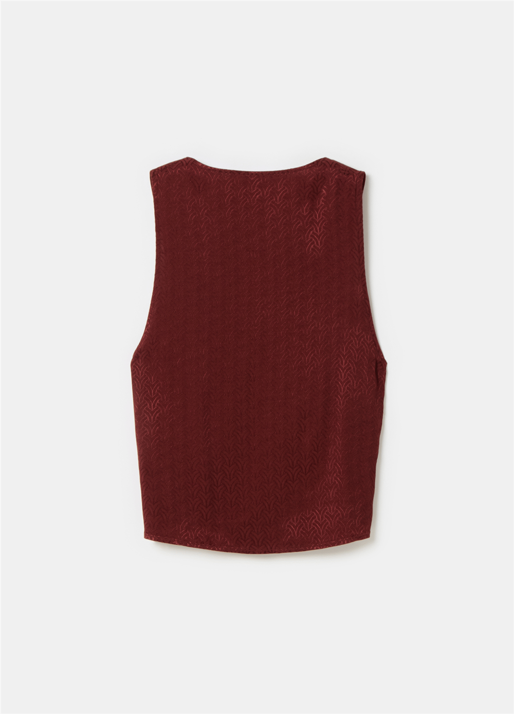Geometrik Desenli Jakarlı Bordo Üst