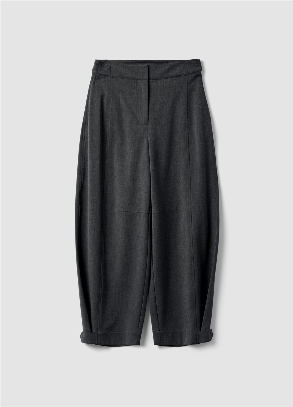 Gri Esnek Modal Viskon Yün Ve Kaşmir Karışımlı Slim Fit Kumaş Pantolon