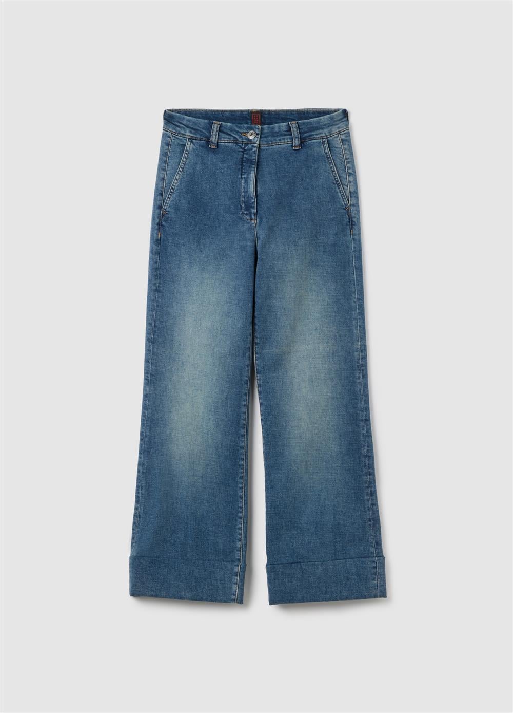 Açık Mavi Bol Paça Kot Pantolon