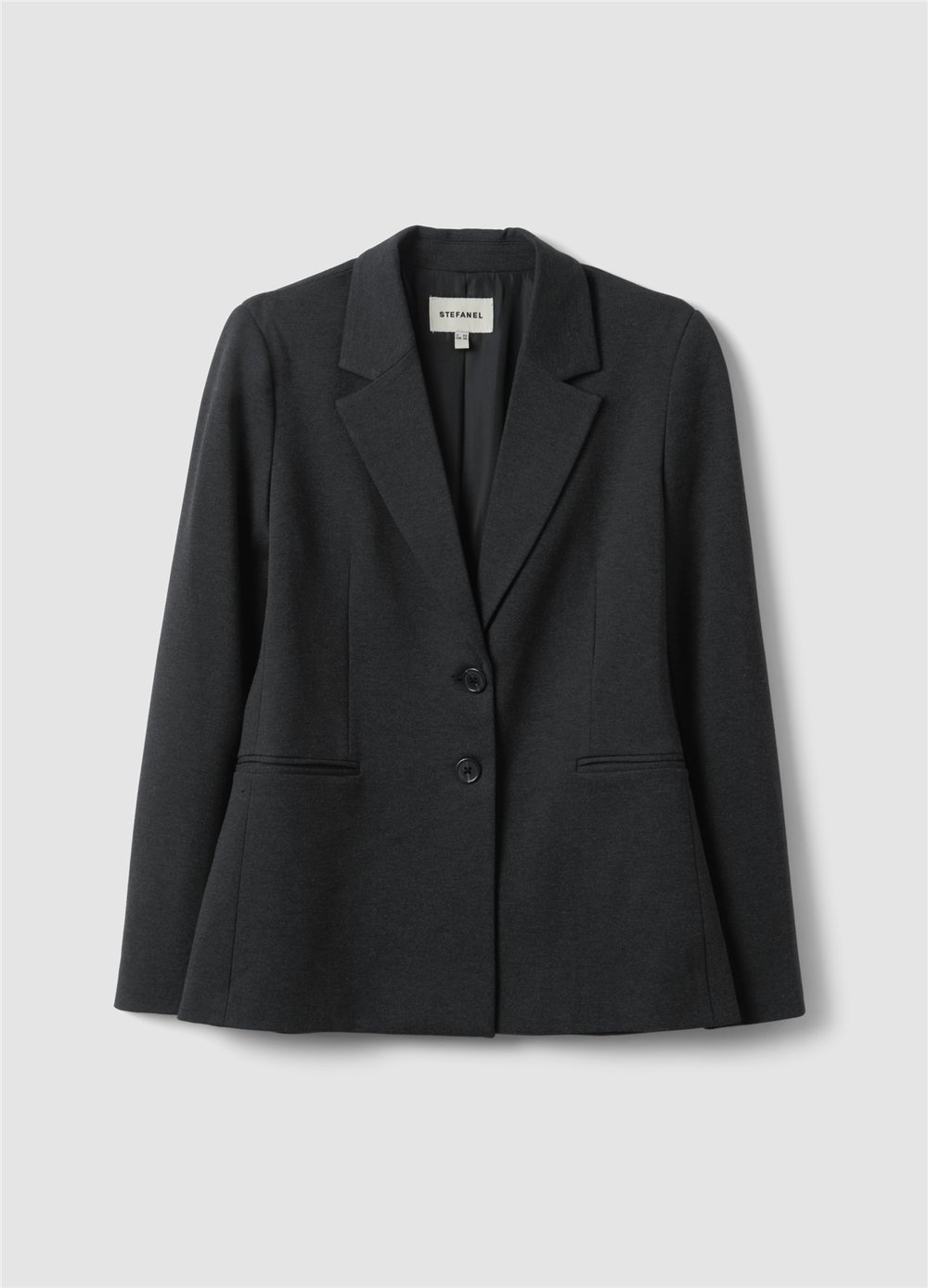 Gri Klasik Yaka Regular Fit Esnek Viskon Blazer Ceket