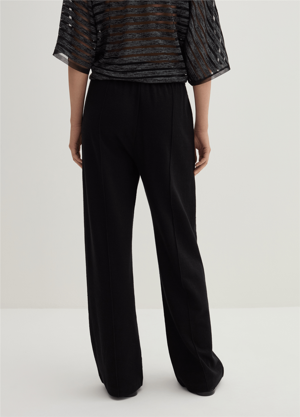 Kabartma Dikişli Jarse Siyah Jogger Pantolon