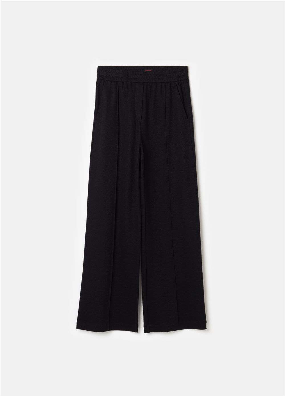 Kabartma Dikişli Jarse Siyah Jogger Pantolon