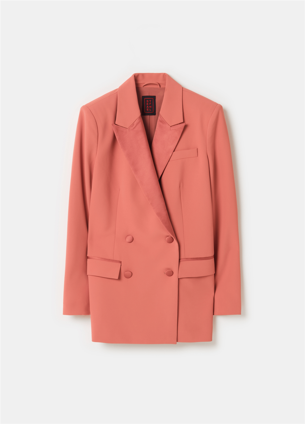Kadi Kumaştan Kruvaze Pembe Blazer Ceket