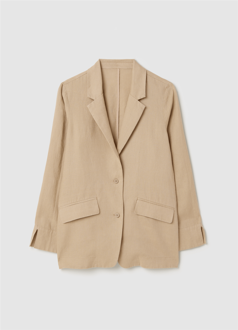 Keten Akışkan Bej Blazer