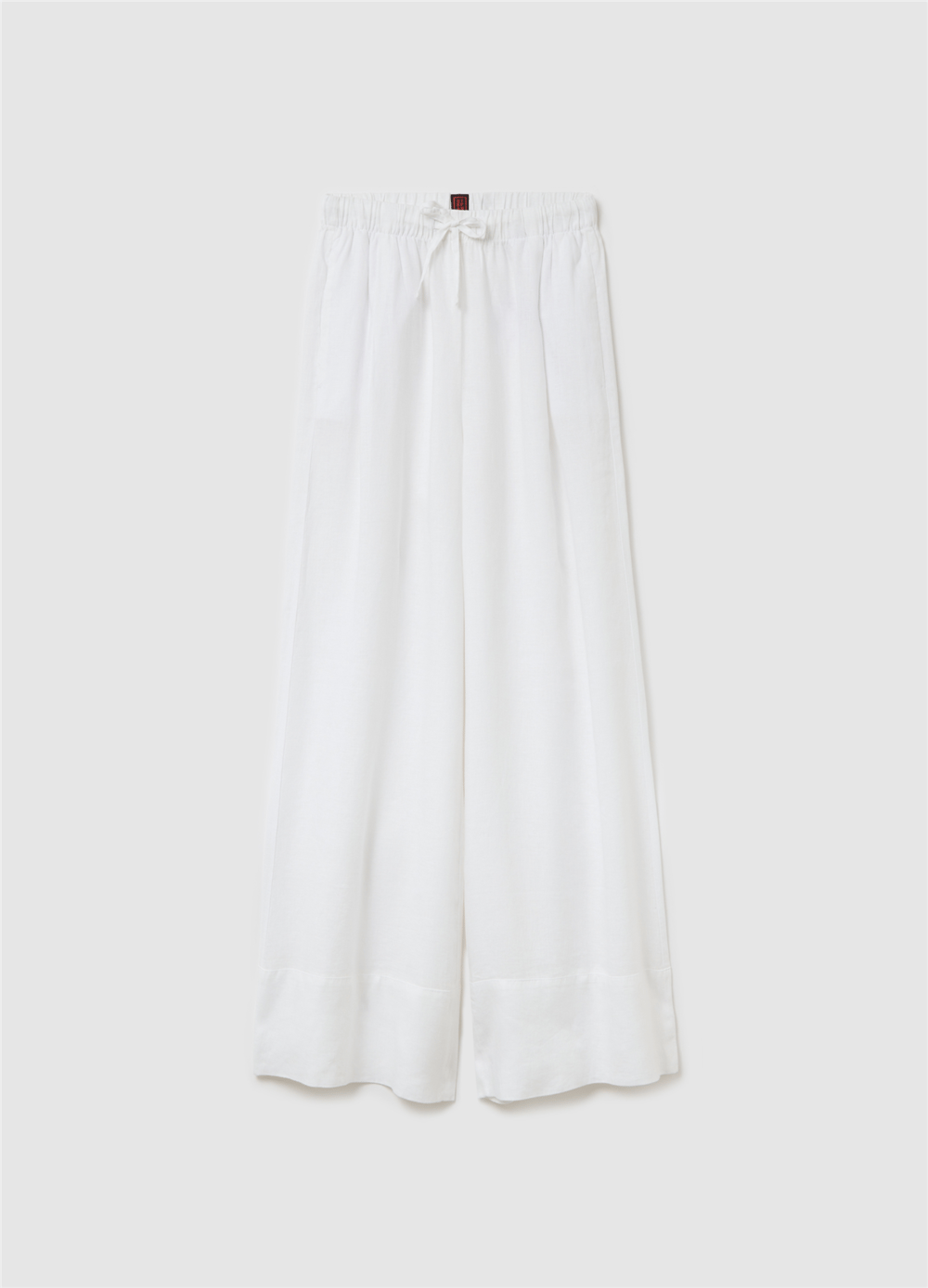 Keten Jogger Bol Paça Beyaz Pantolon