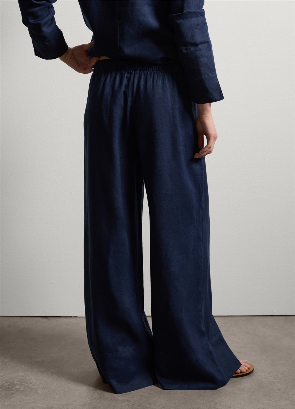 Keten Jogger Bol Paça Lacivert Pantolon