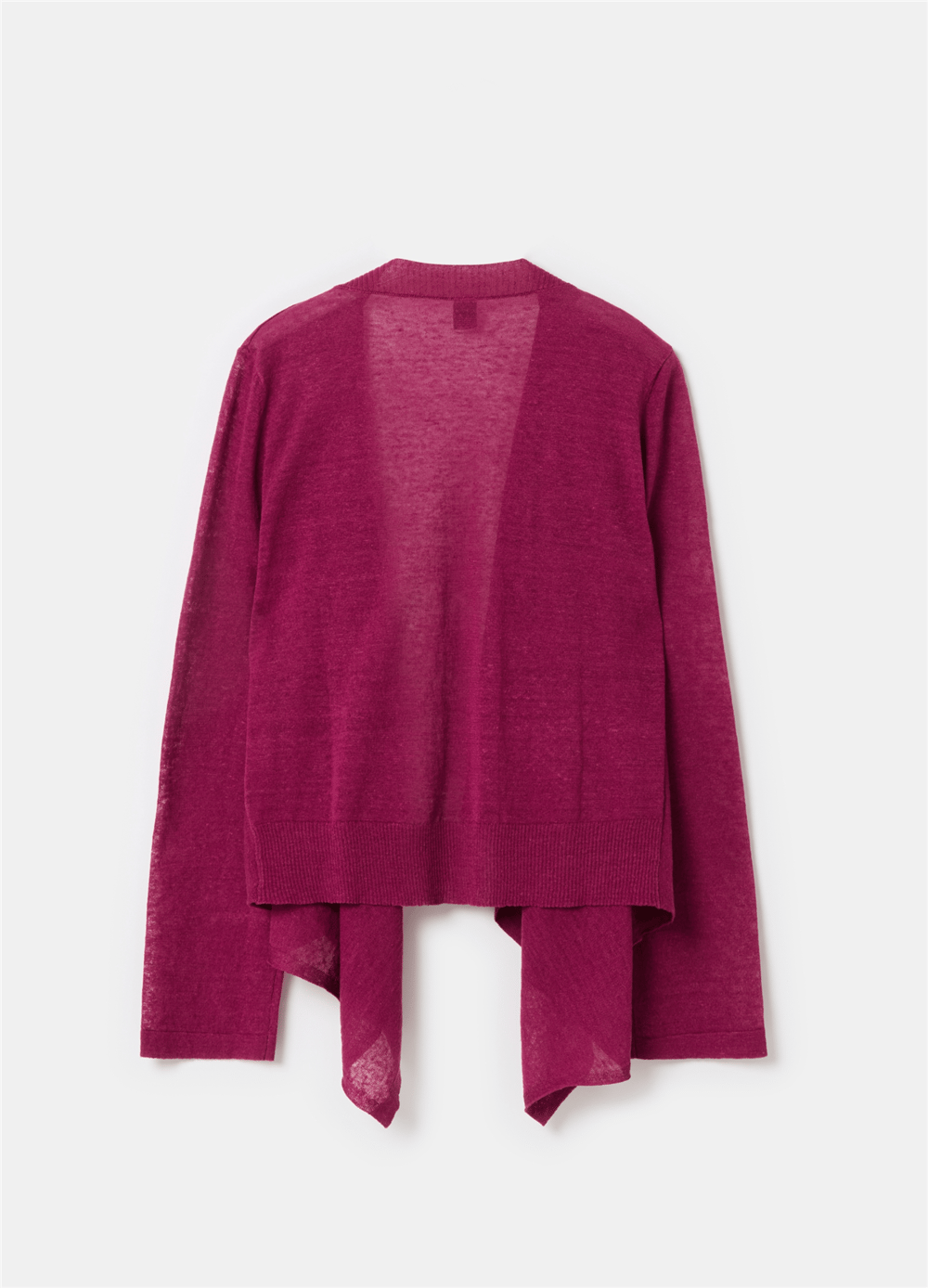 Keten Karışımlı Açık Model Pembe Hırka