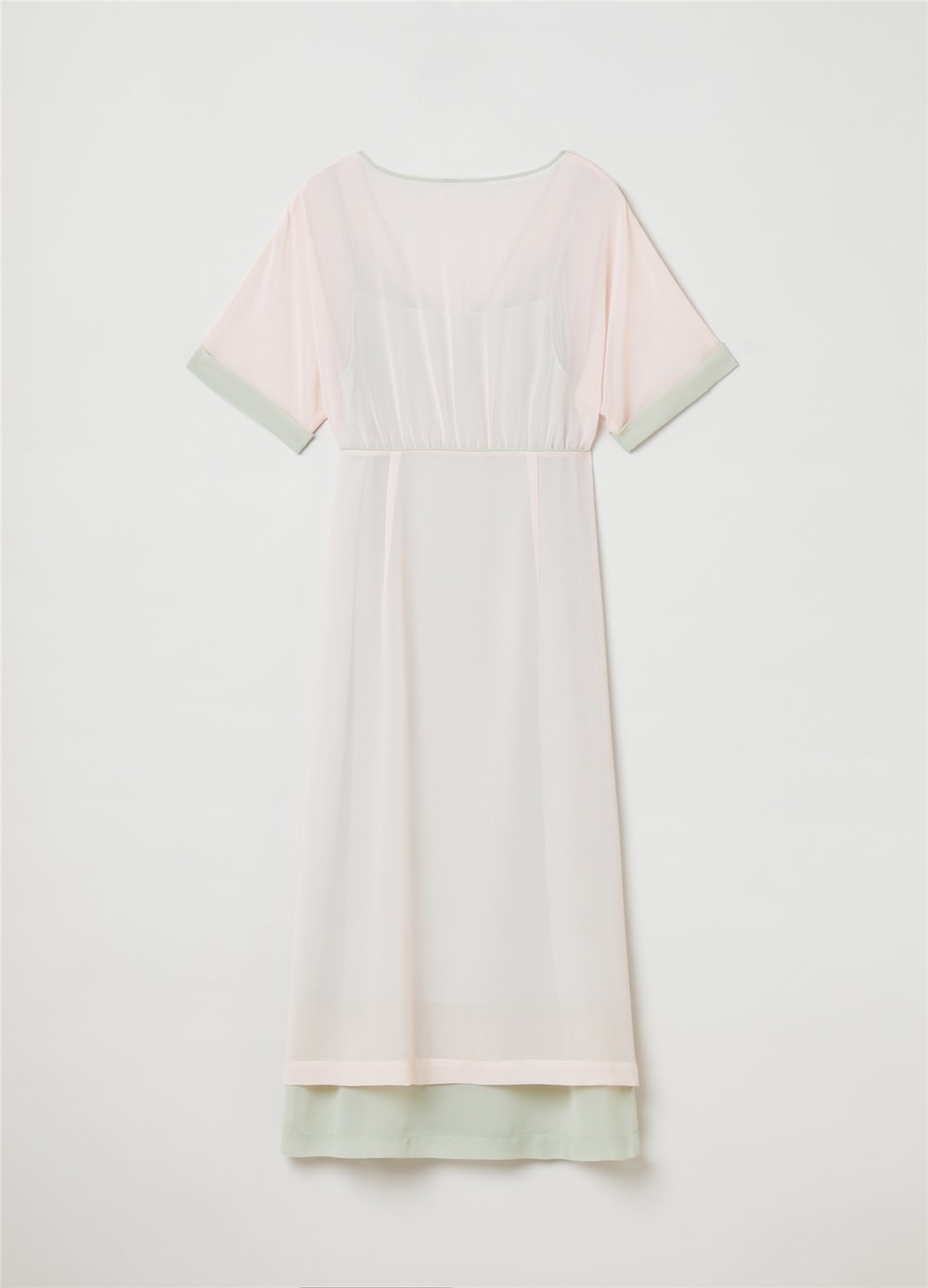 Kimono Kollu Mint Uzun Elbise