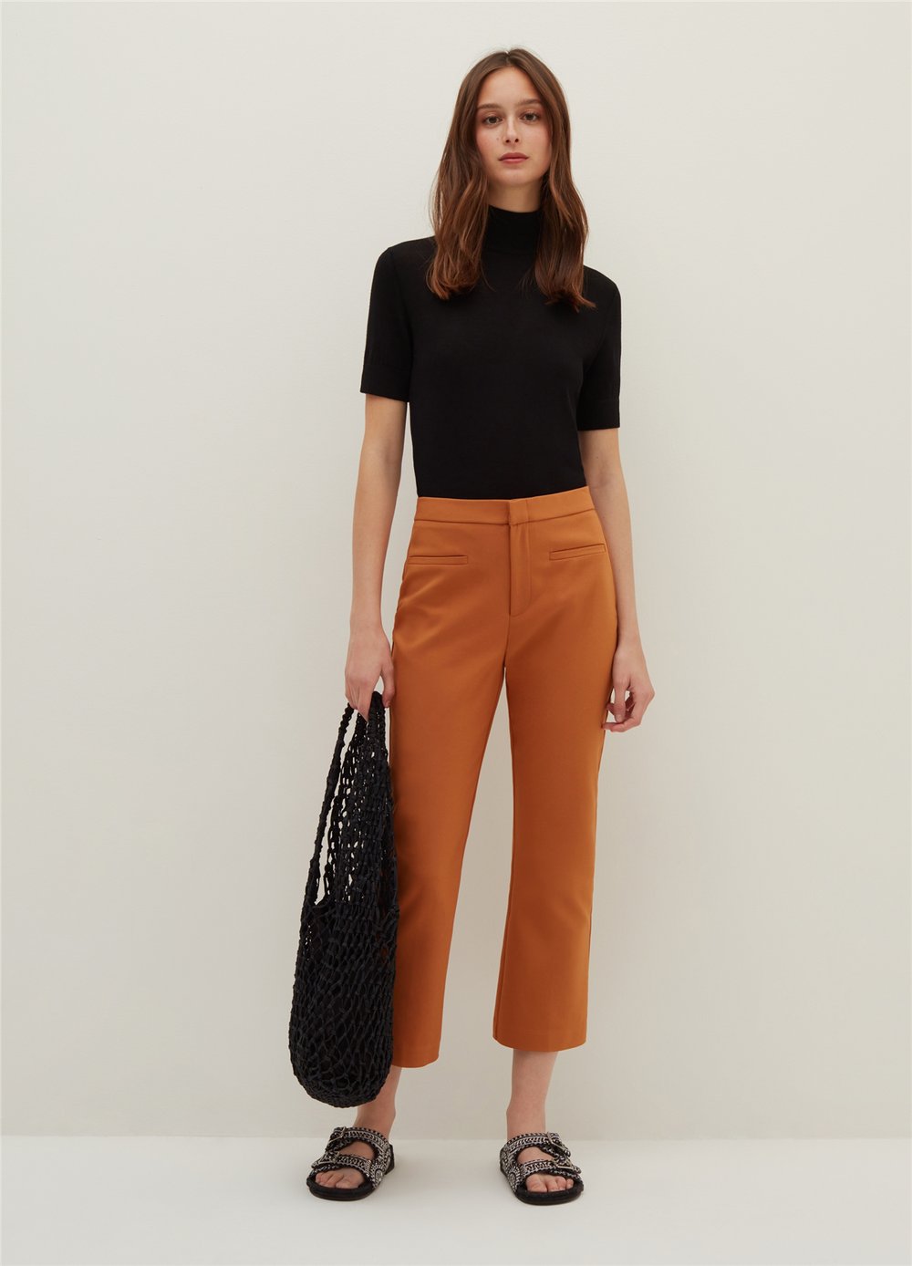 Kısa Taba Flare Pantolon