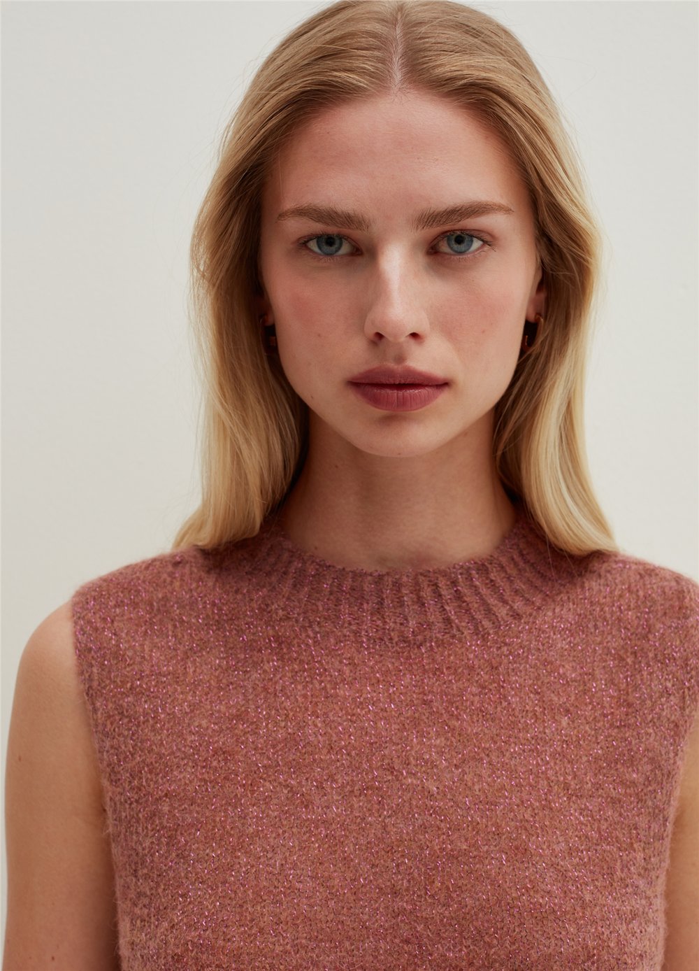 Lureks Detaylı Alpaka Karışımlı Pembe Atlet