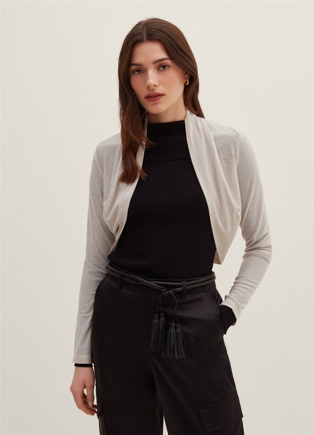 Lurex Bej Bolero