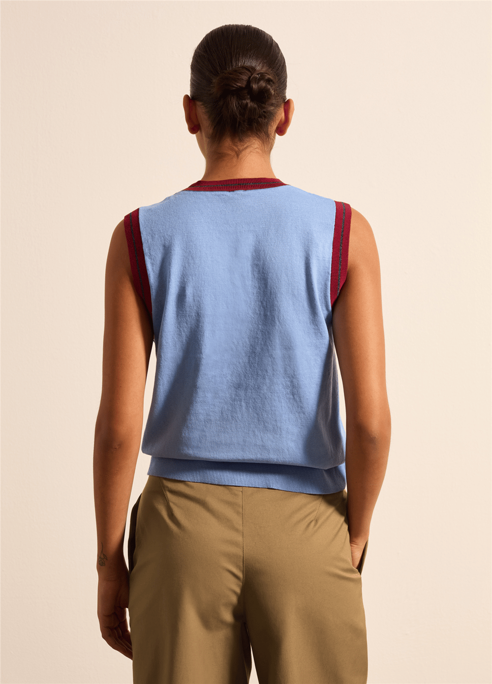 Lurex Detaylı Crepe Mavi Atlet