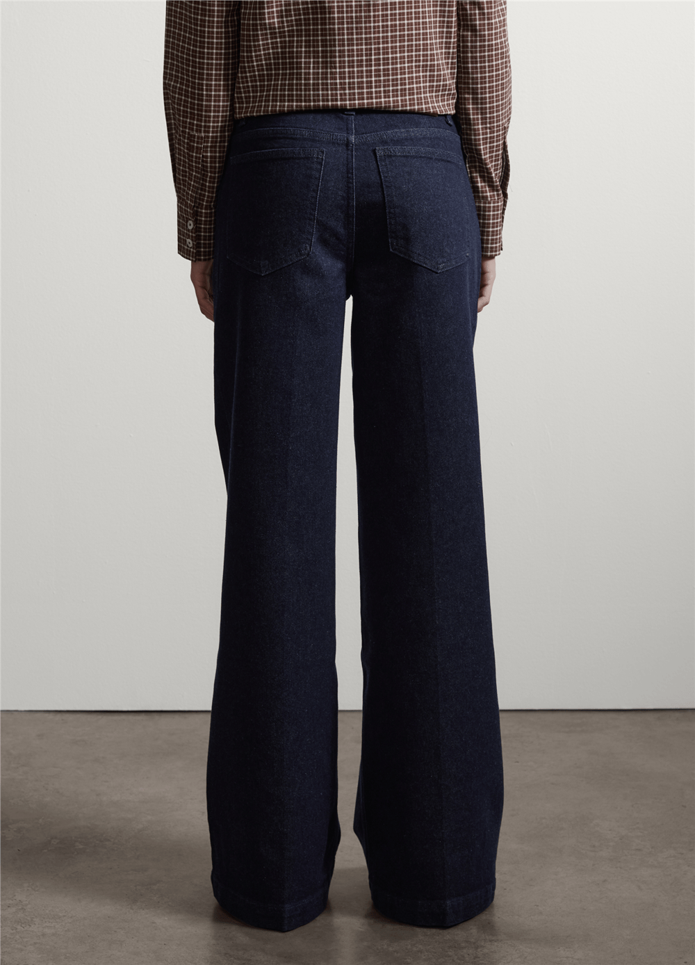 Mavi Bol Paça Esnek Pamuklu Denim Jean