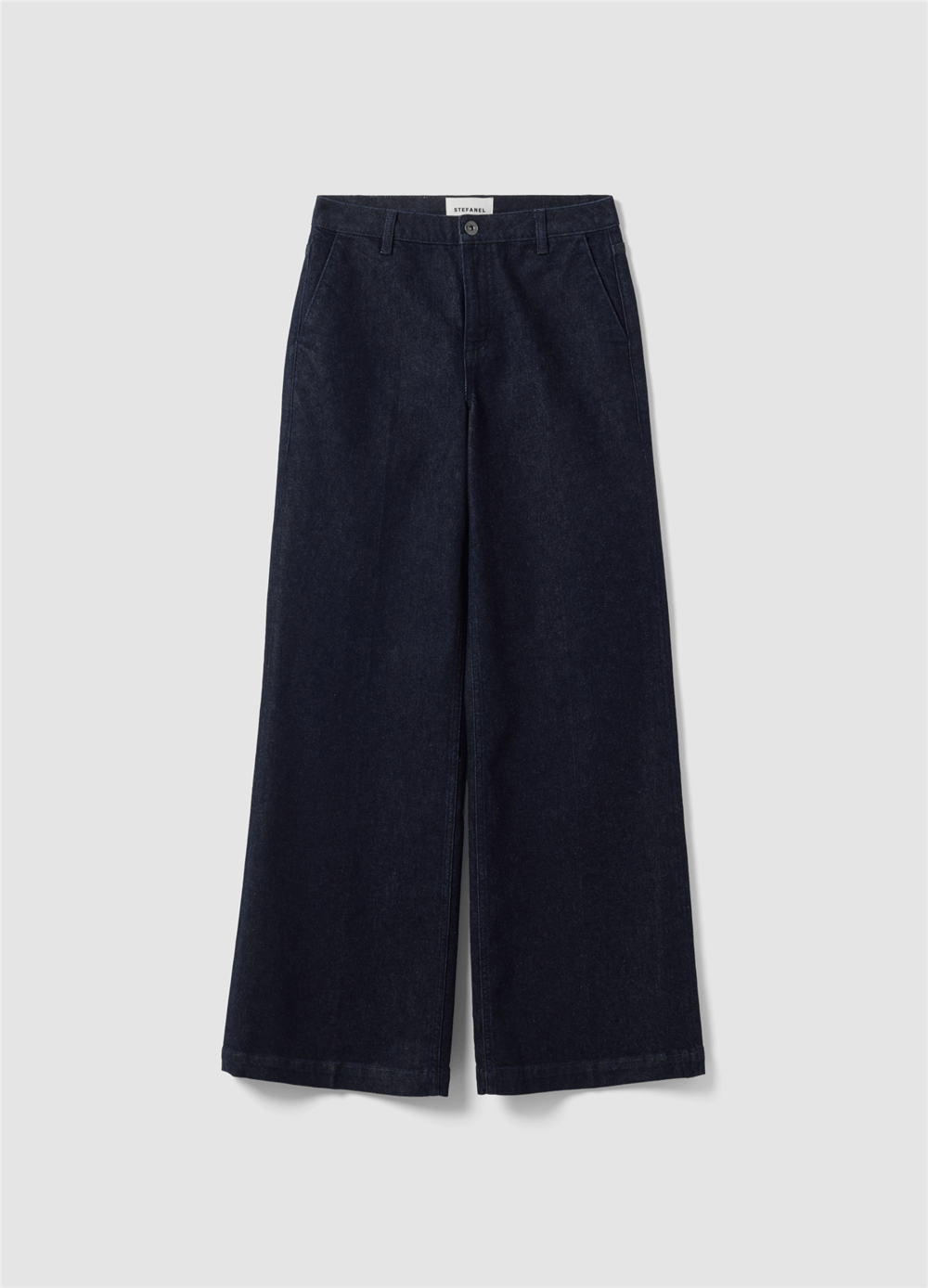 Mavi Bol Paça Esnek Pamuklu Denim Jean