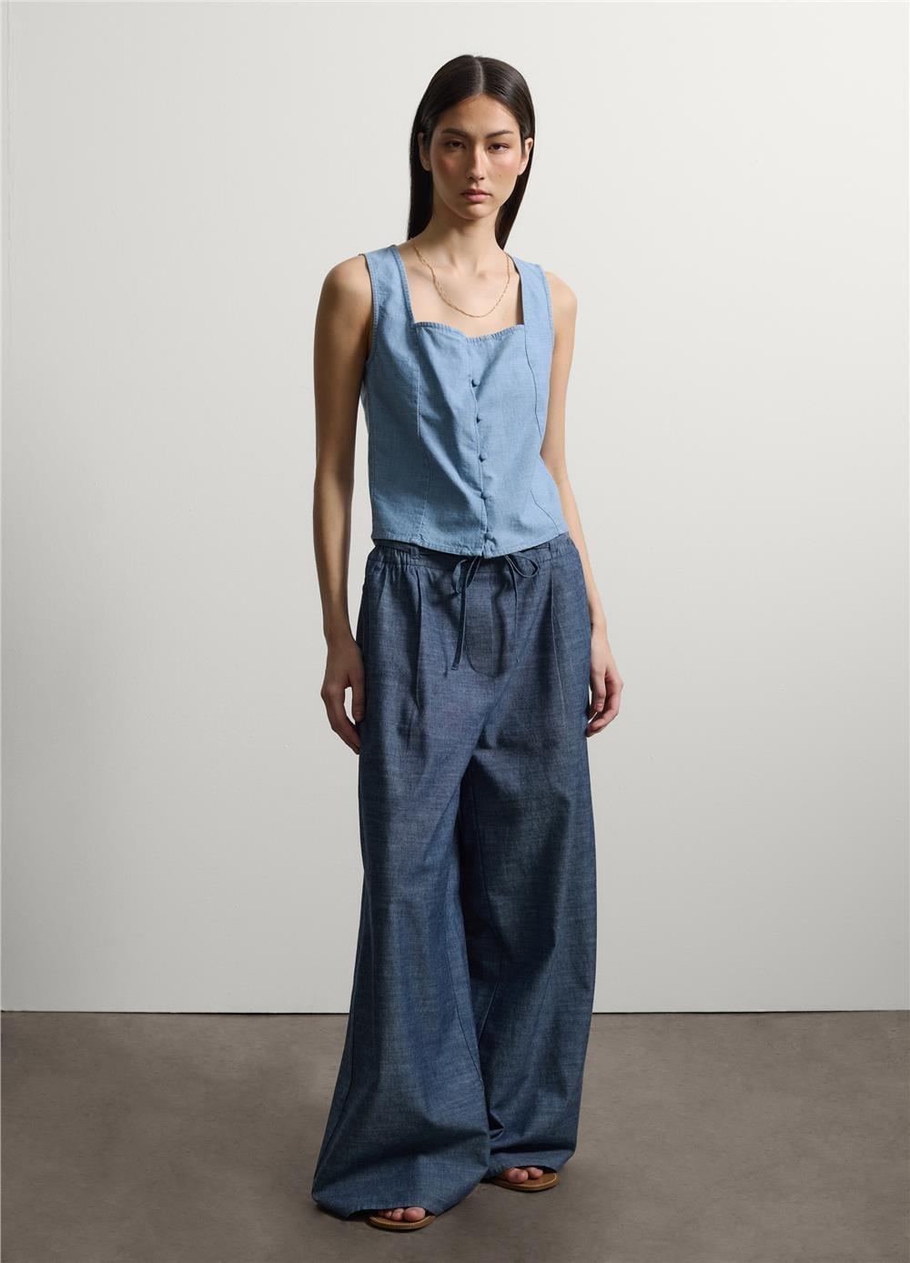 Mavi Pamuk Denim Rahat Kesim Pantolon