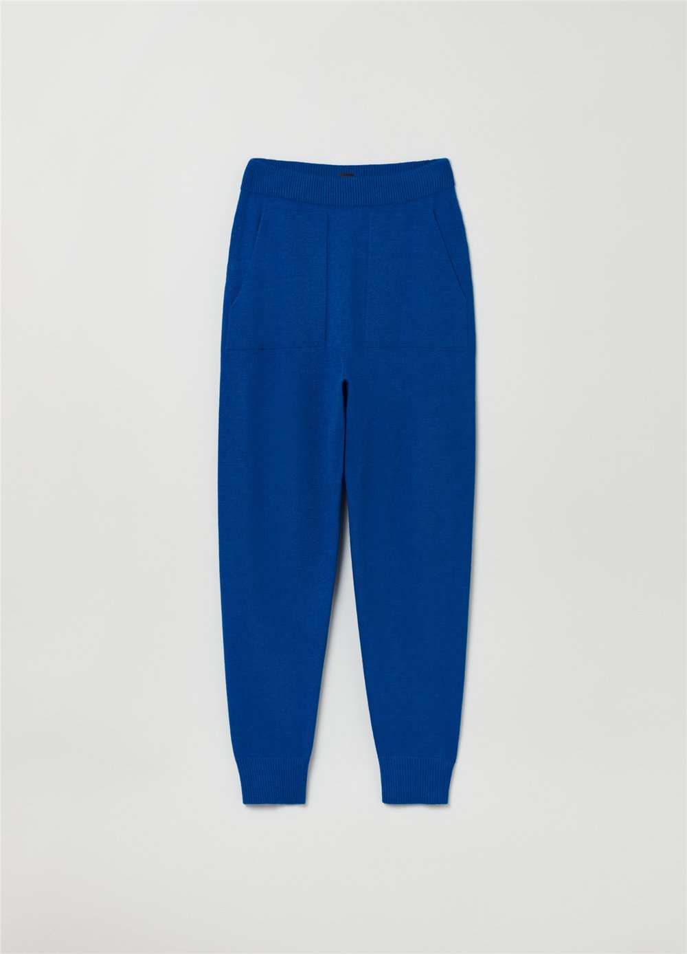 Merinos Yünü Ve Kaşmir Mavi Jogger Pantolon