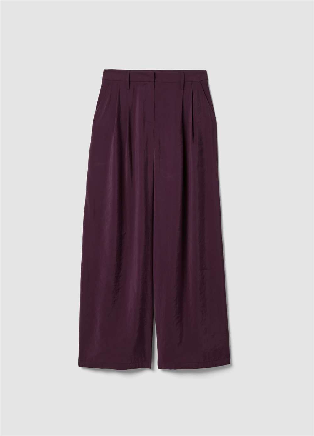 Modal Karışım Mor Bol Paça Pantolon