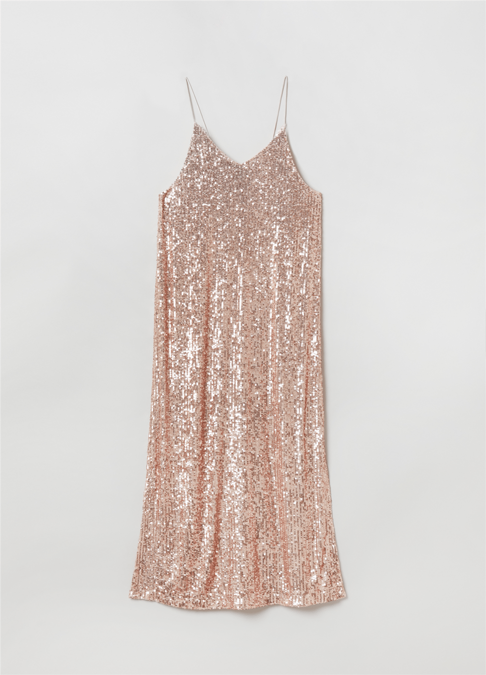 Payetli Pembe Midi Elbise