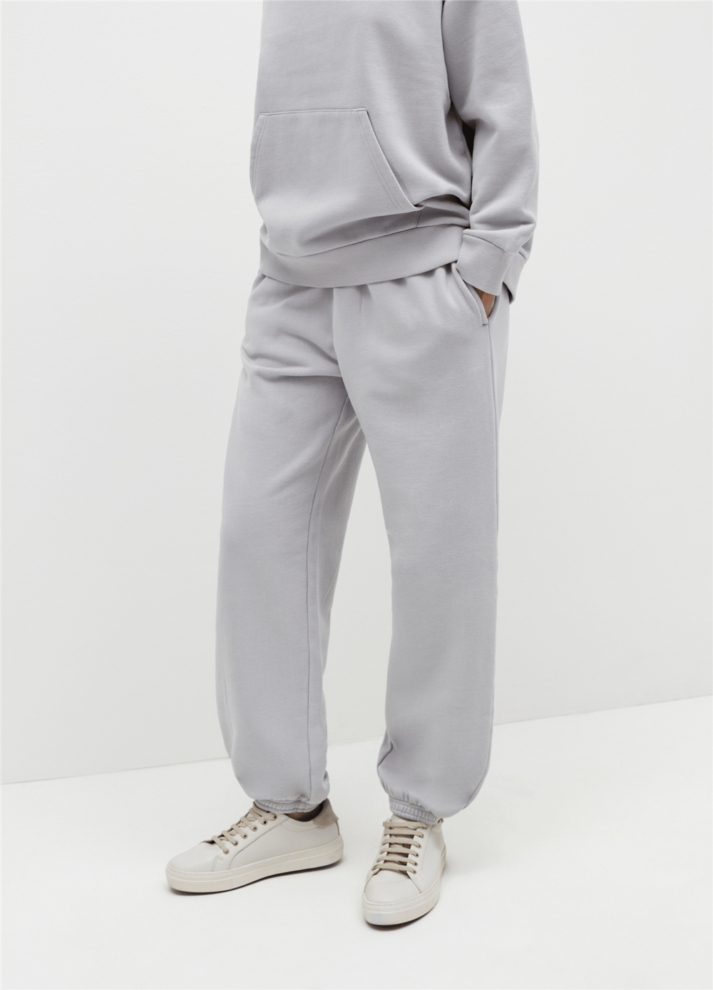 Peluş Açık Gri Jogger Pantolon