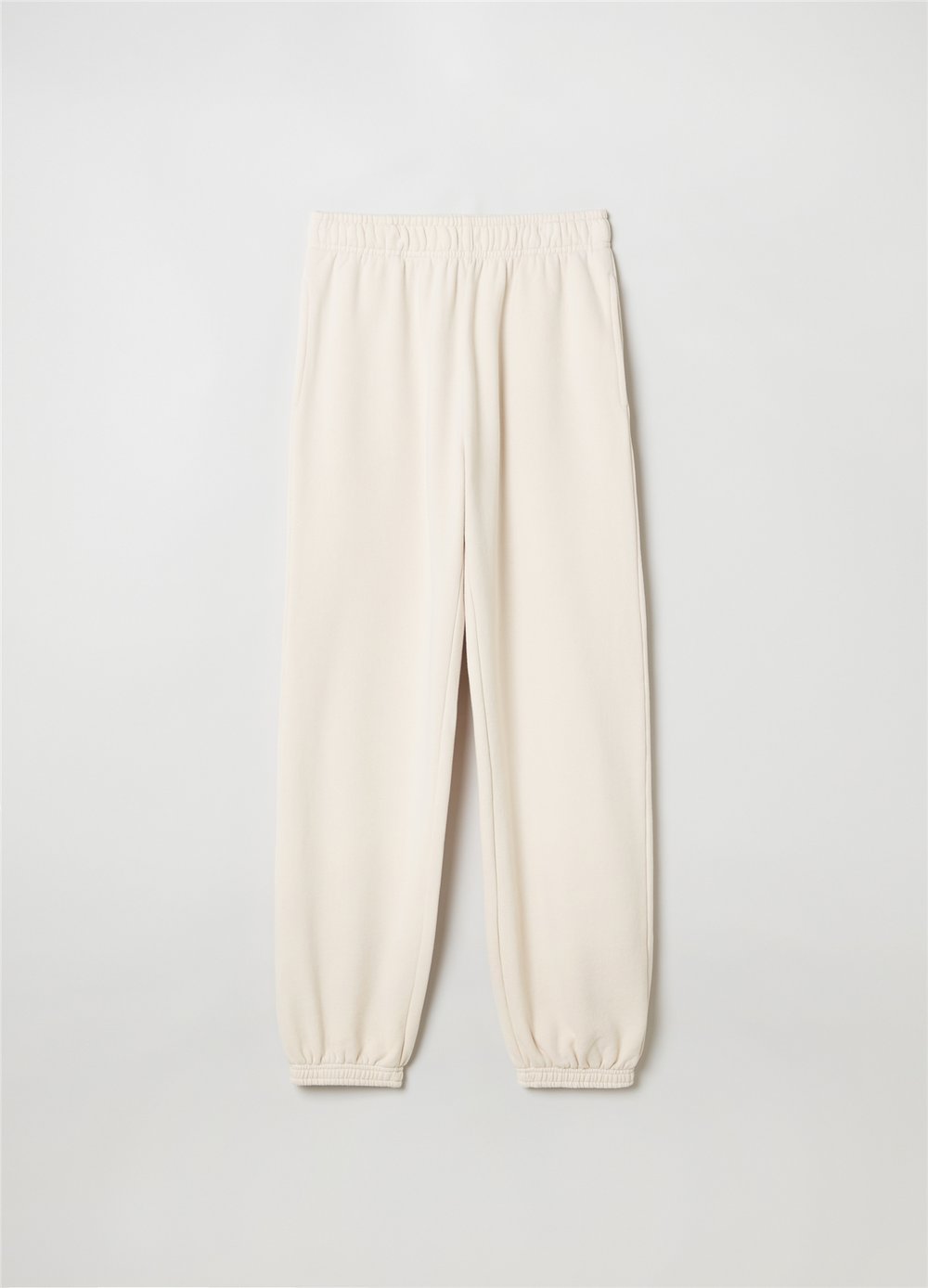 Peluş Kırık Beyaz Jogger Pantolon
