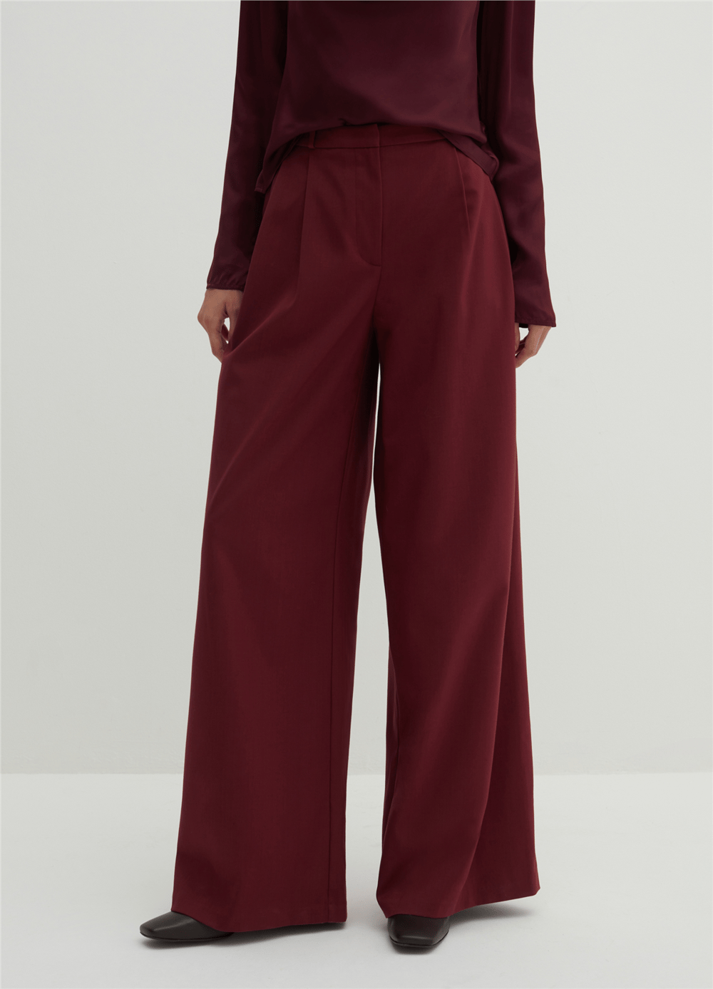 Pensli Bol Kesim Bordo Pantolon