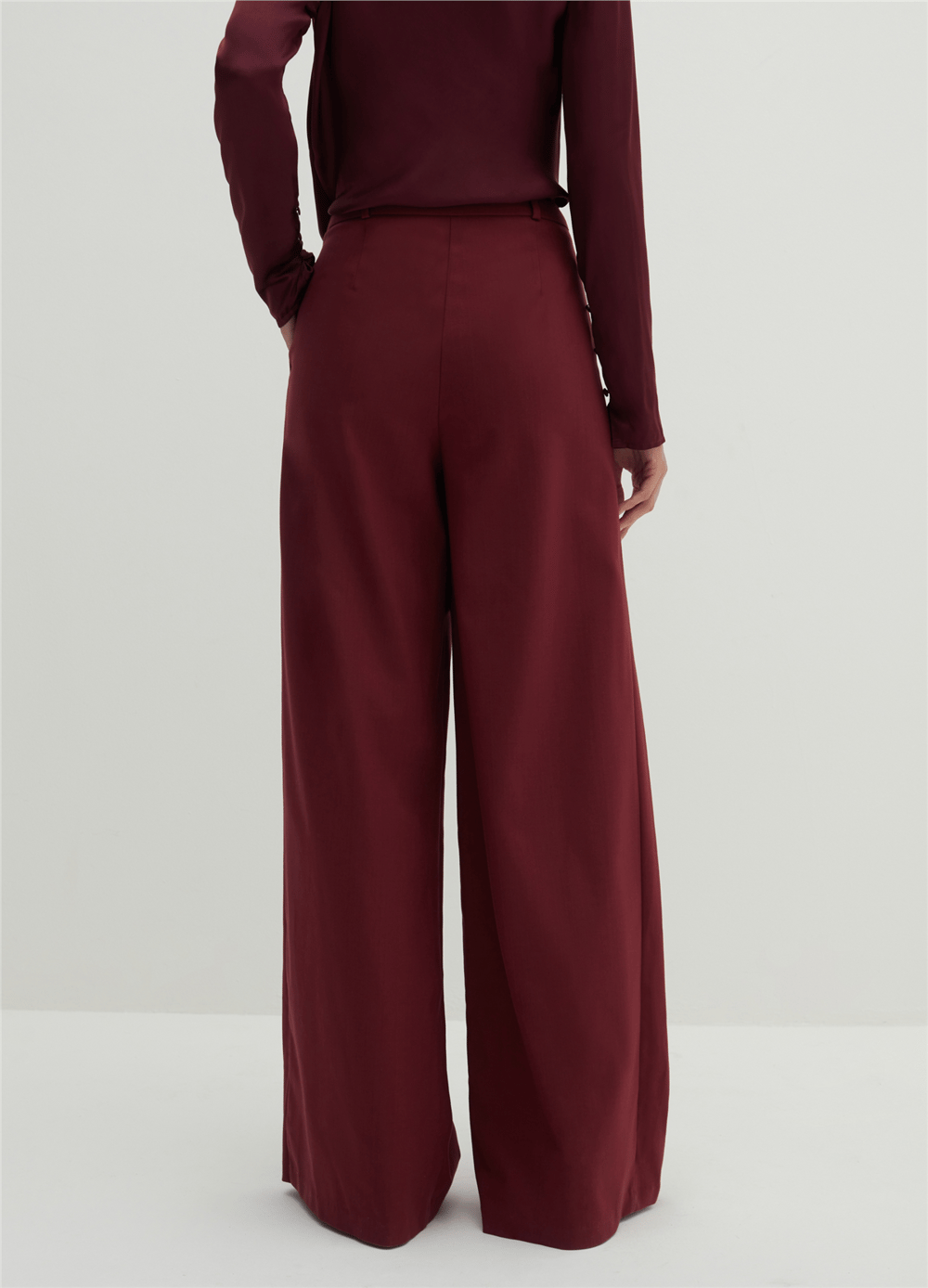 Pensli Bol Kesim Bordo Pantolon