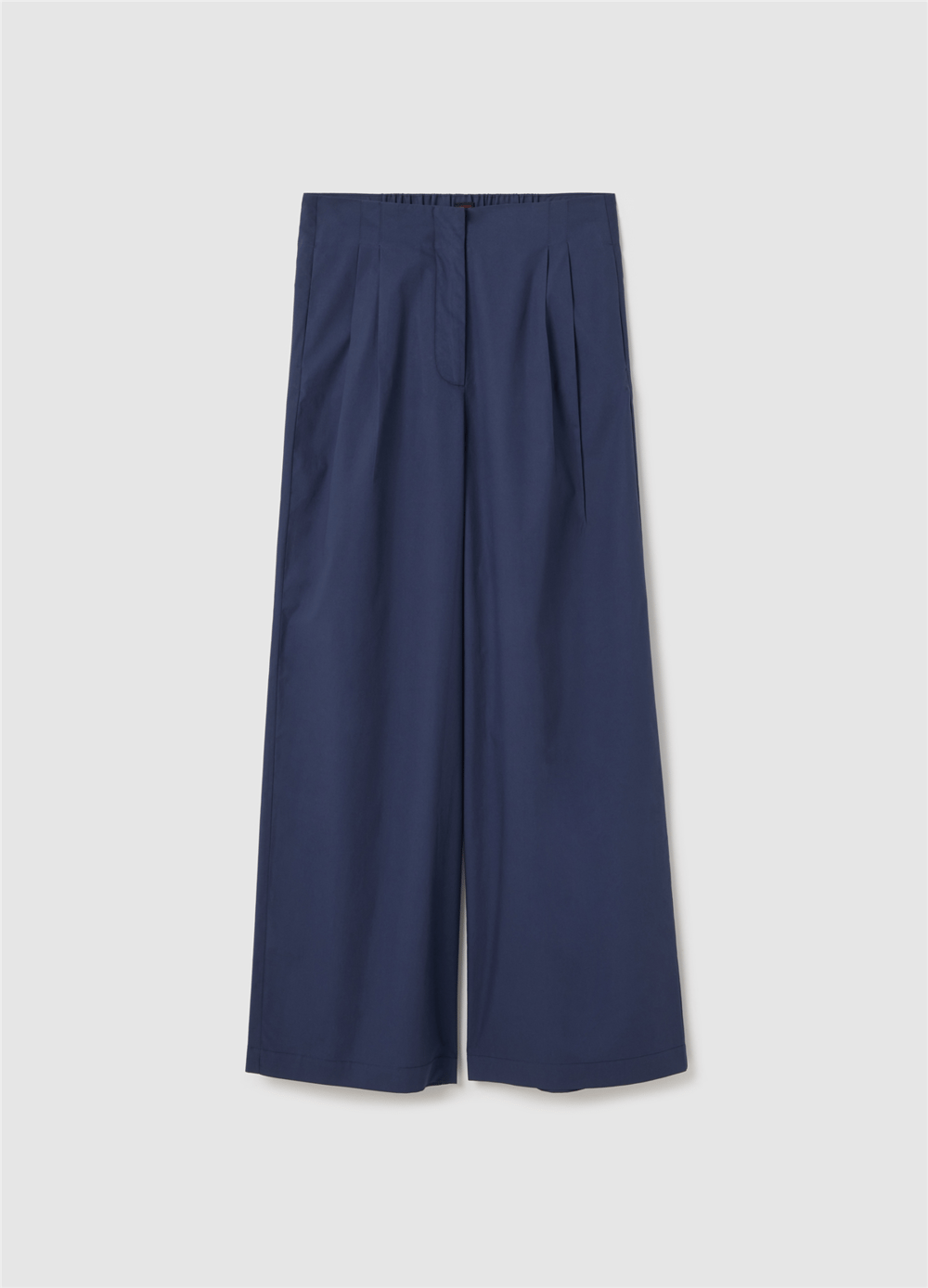 Poplin Bol Paça Beyaz Pantolon