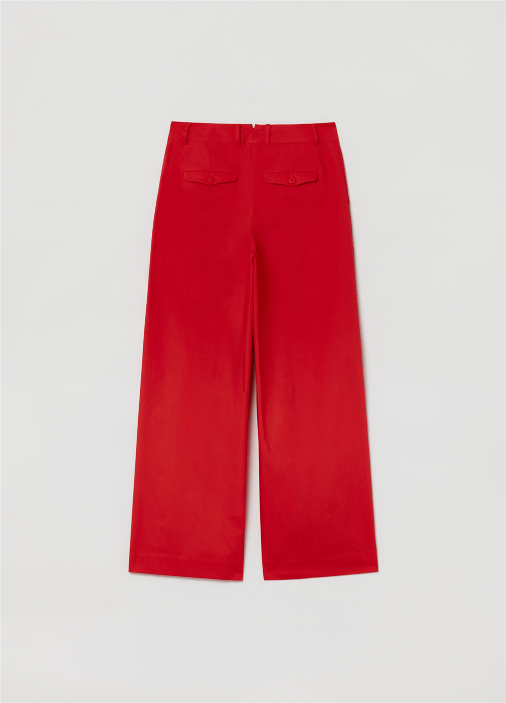 Poplin Bol Paçalı Kırmızı Pantolon