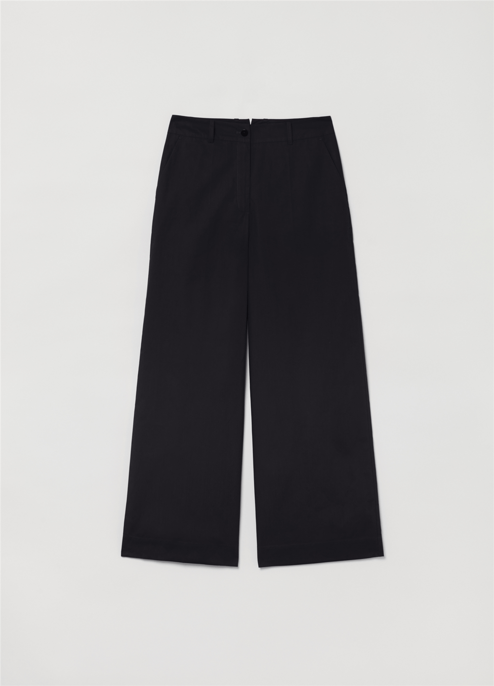 Poplin Bol Paçalı Siyah Pantolon