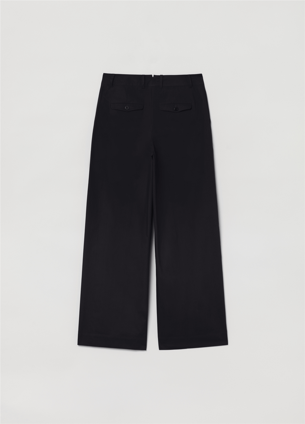 Poplin Bol Paçalı Siyah Pantolon