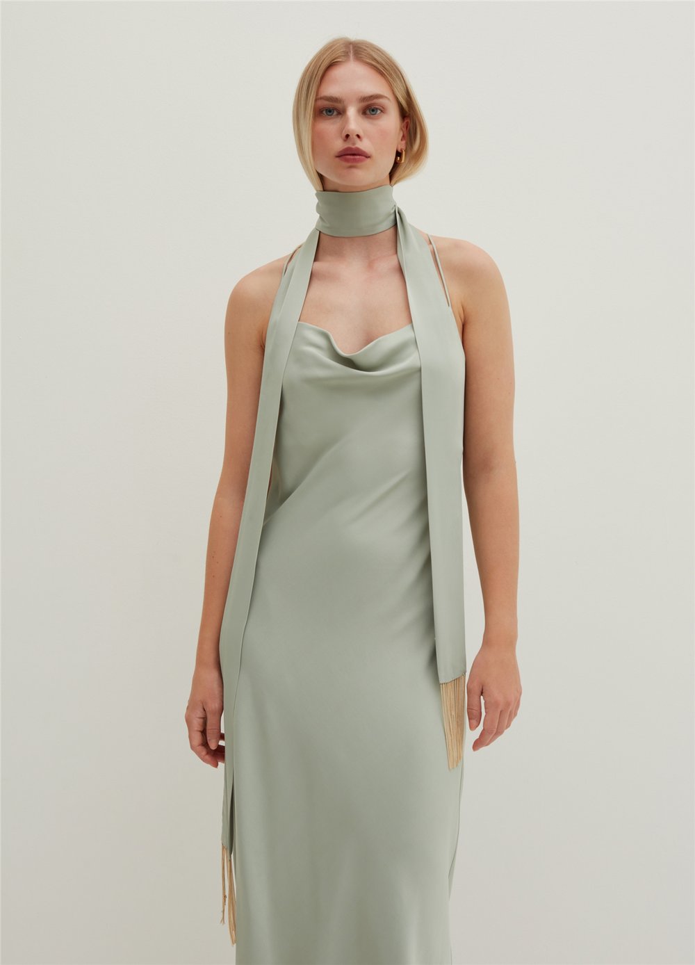 Püsküllü Mint Rayon Şal