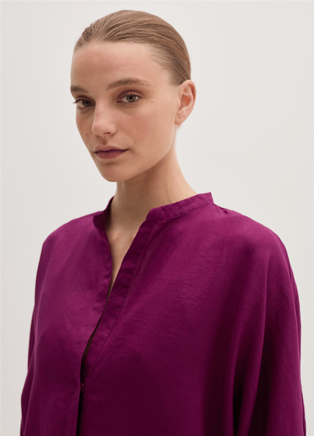 Rami Kumaş Mor Kaftan Elbise