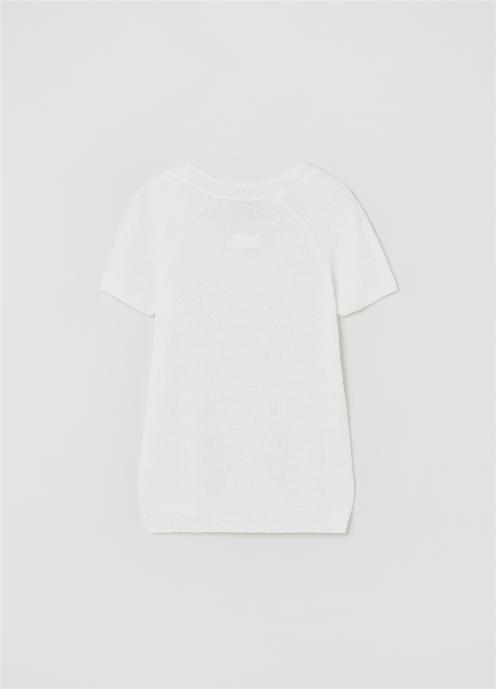 Reglan Kollu Keten Beyaz Tişört