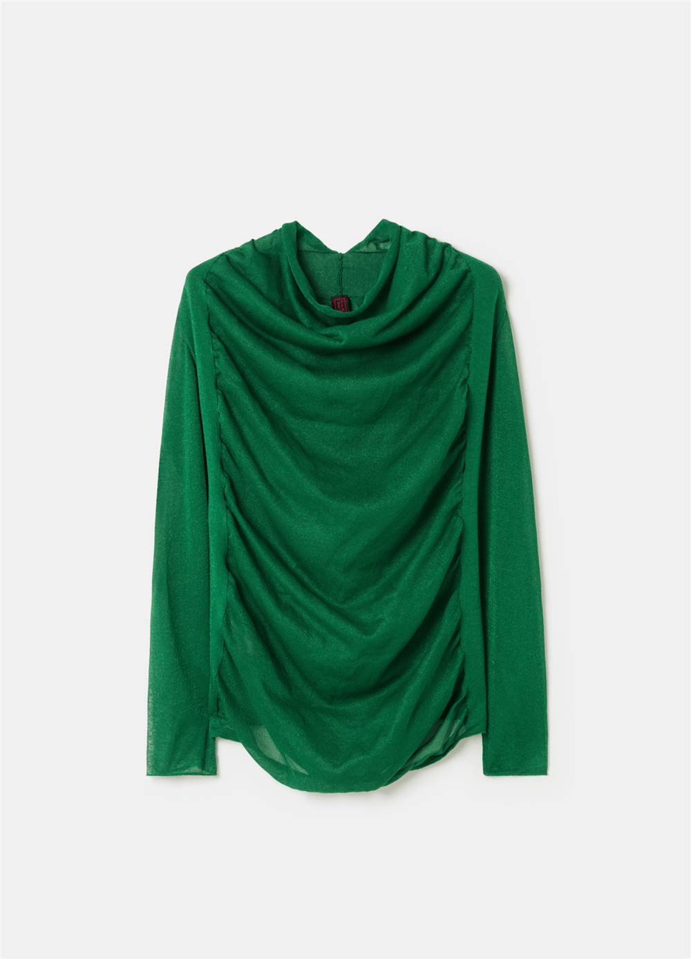Reglan Kollu Şeffaf Görünümlü Yeşil Bluz
