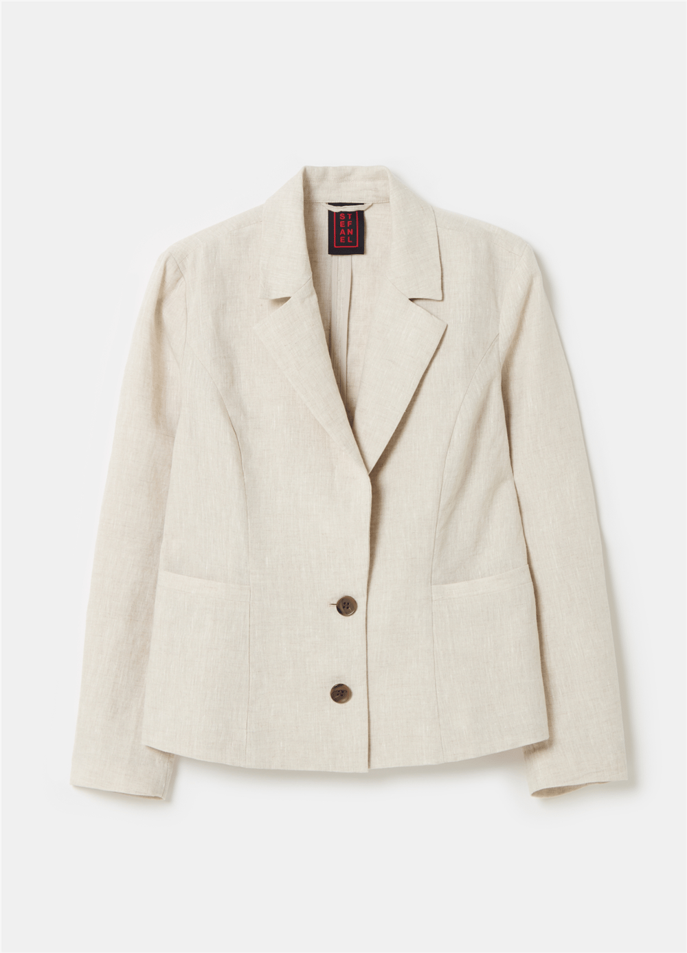 Regular Kesim Düğmeli Bej Blazer Ceket