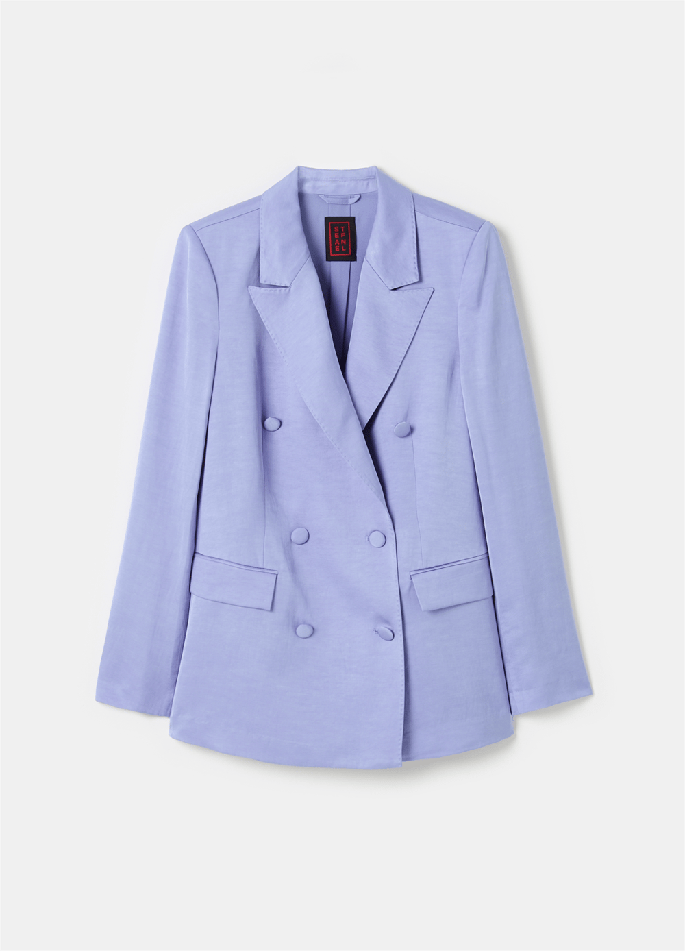 Saten Kruvaze Mavi Blazer