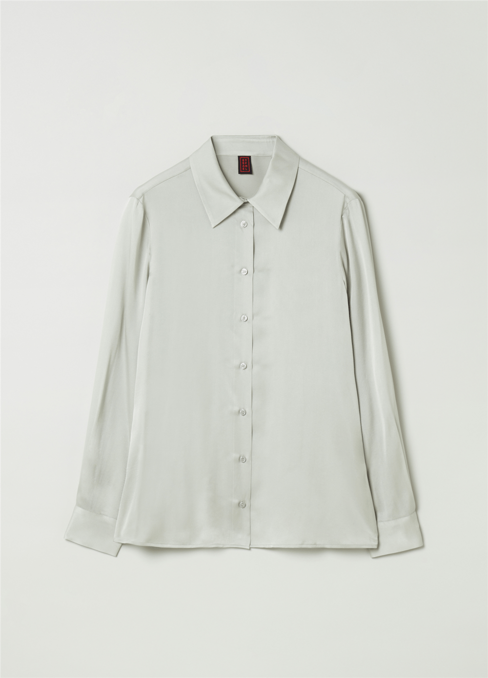 Saten Ve İpek-Viskoz Karışımlı Gri Gömlek