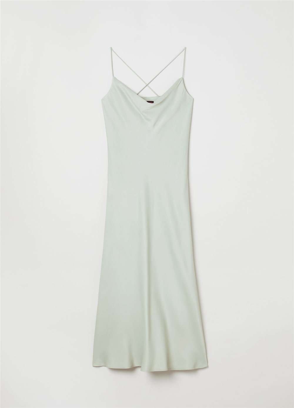 Saten Viskoz Mint Midi Elbise