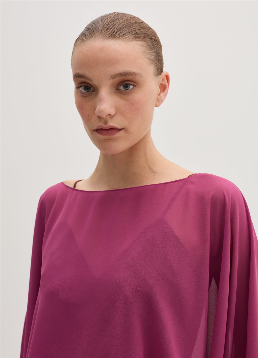 Şifon Mor Bolero