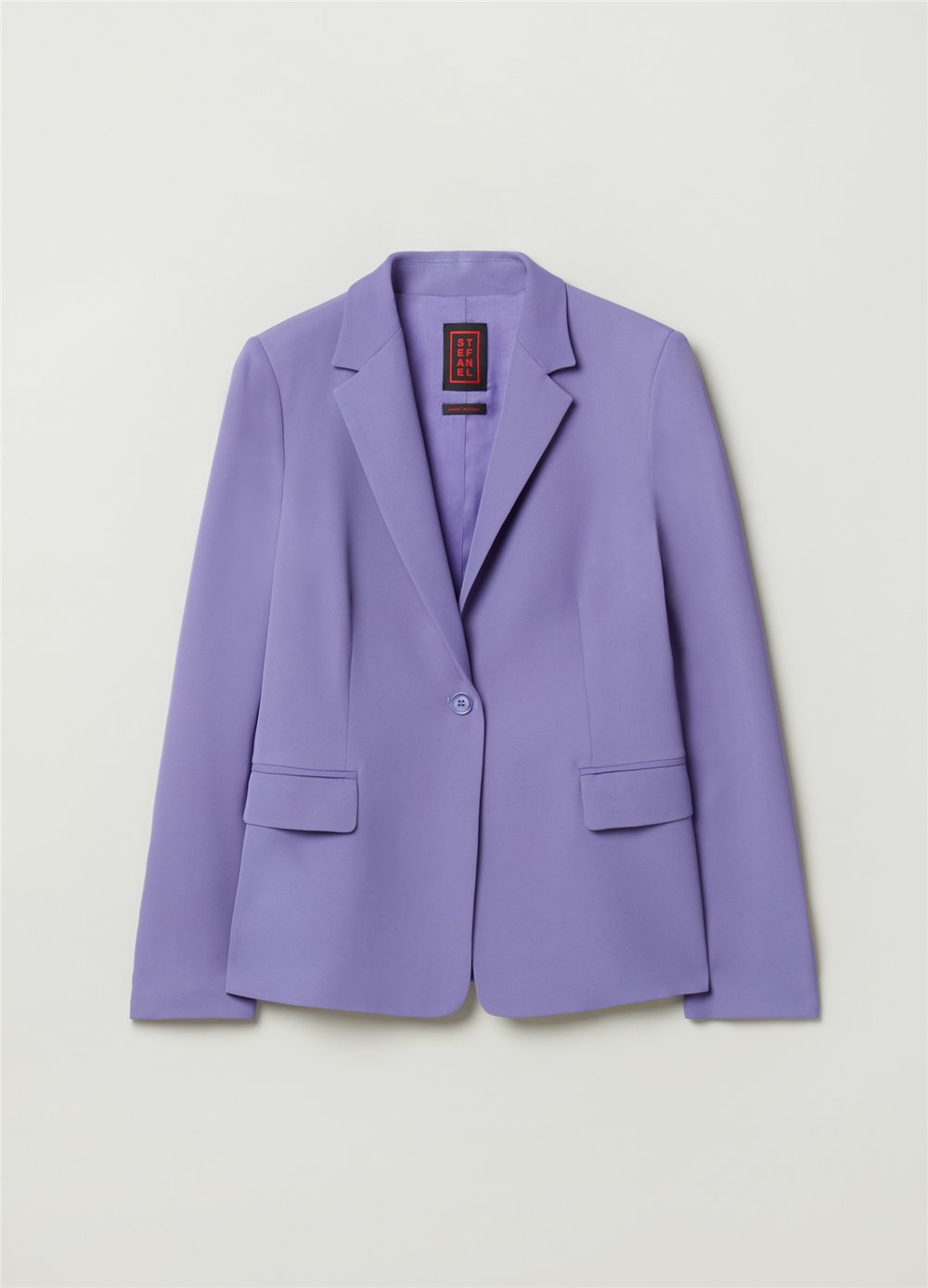 Tek Düğmeli Mor Blazer