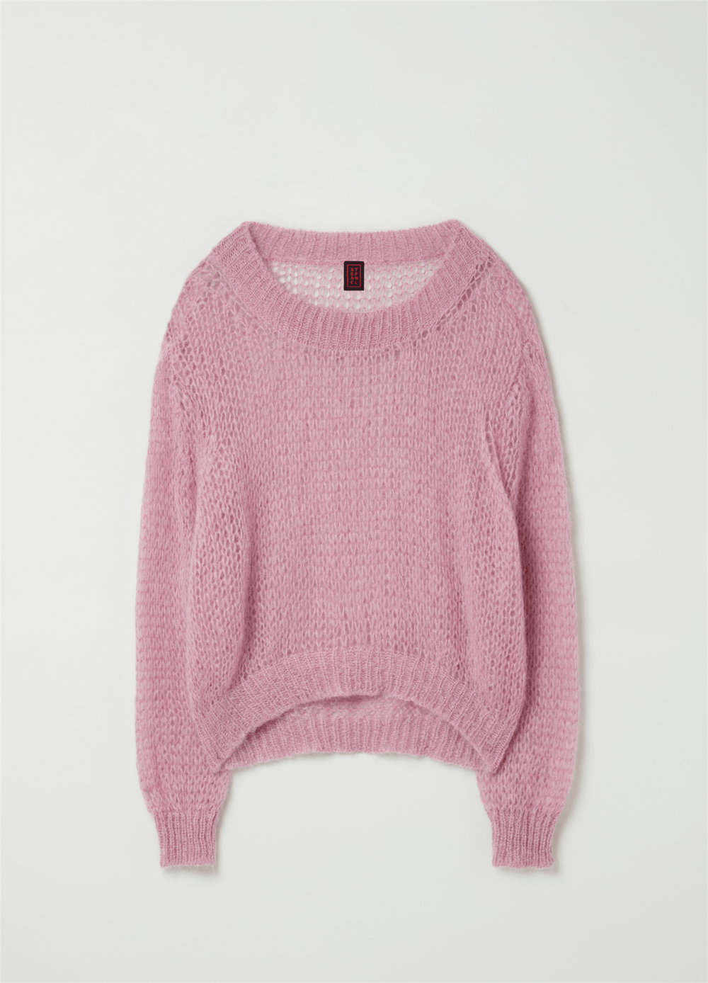 Tiftik Karışımlı Pembe Oversize Ajurlu Kazak
