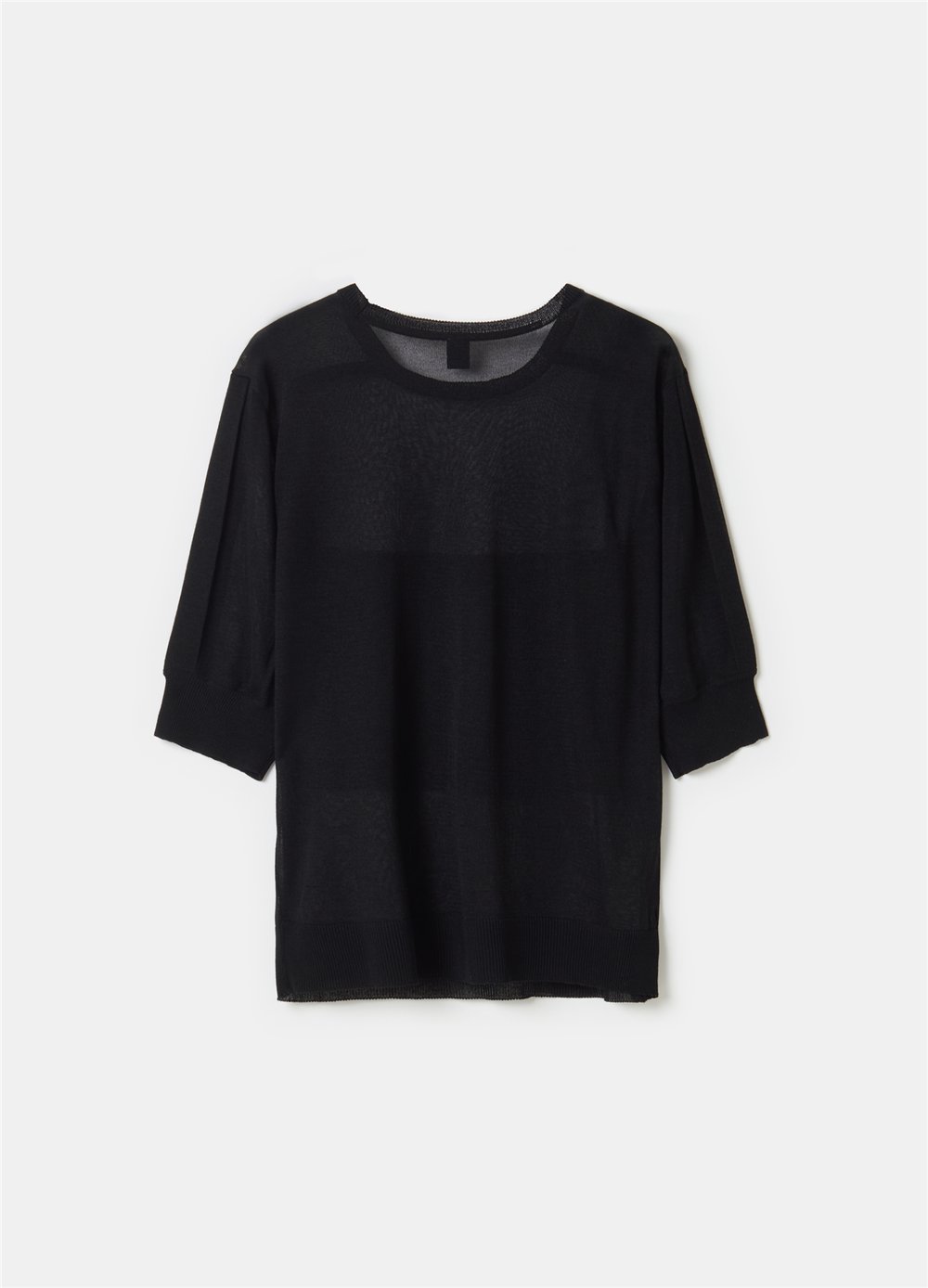 Transparan Görünümlü Oversize Siyah Bluz