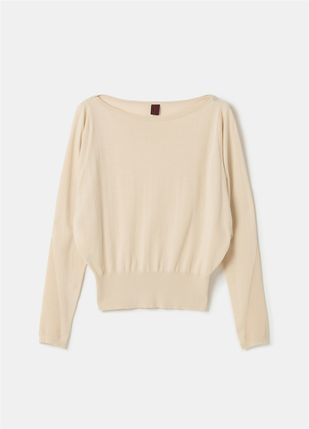 Tül Detaylı Crêpe Crop Bej Bluz