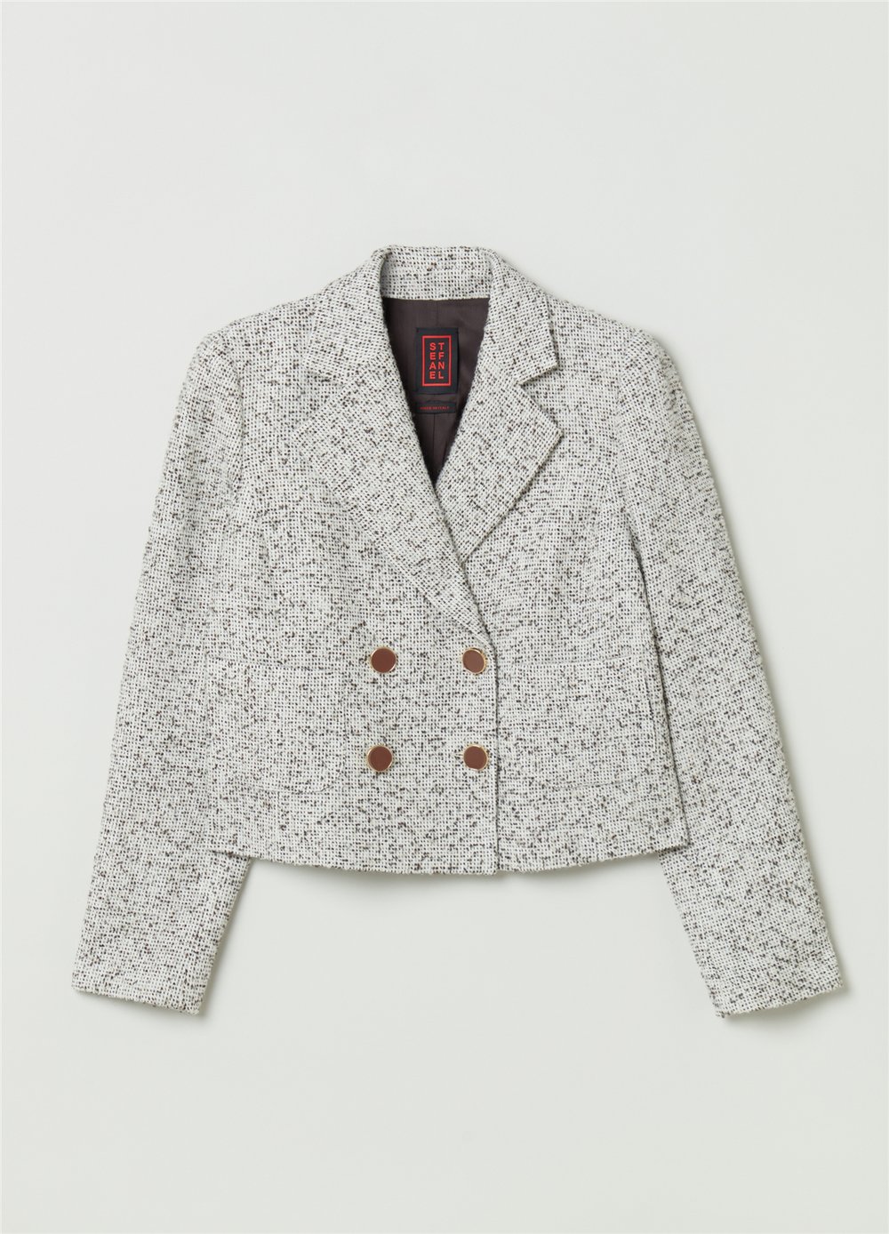 Tüvit Beyaz Kruvaze Blazer