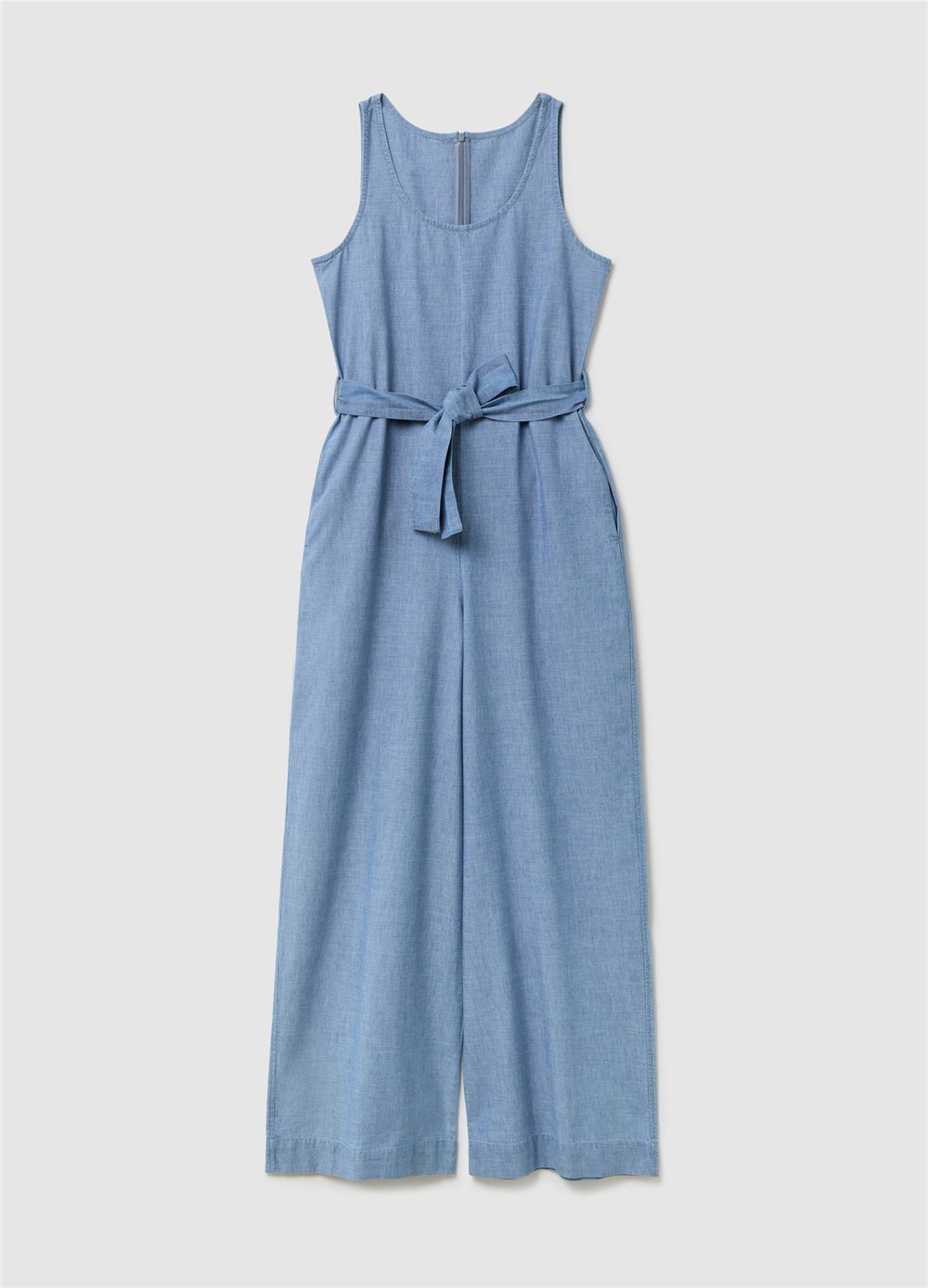 Uzun Akışkan Denim Tulum