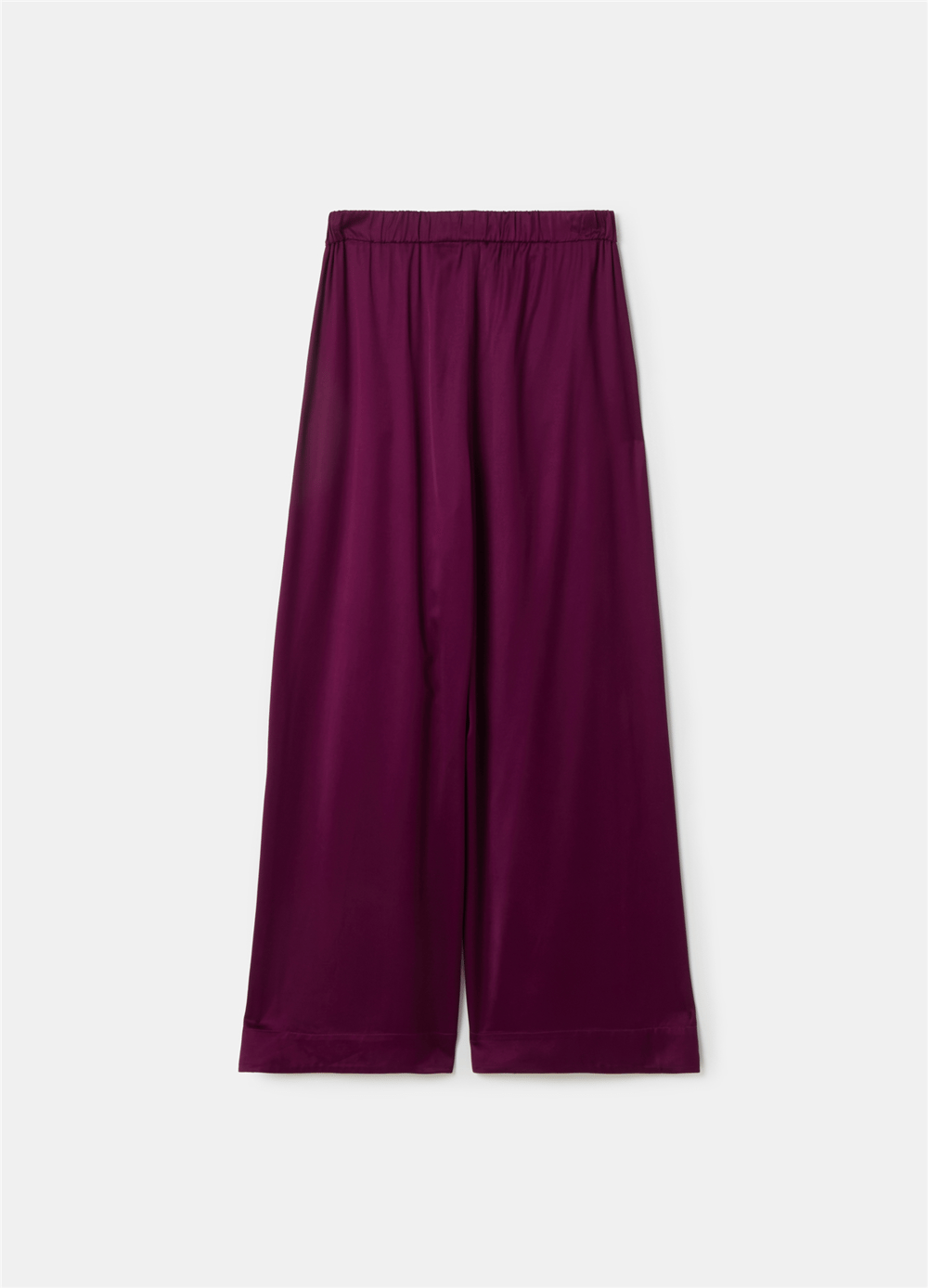Viskon Saten Bol Paçalı Mor Pantolon