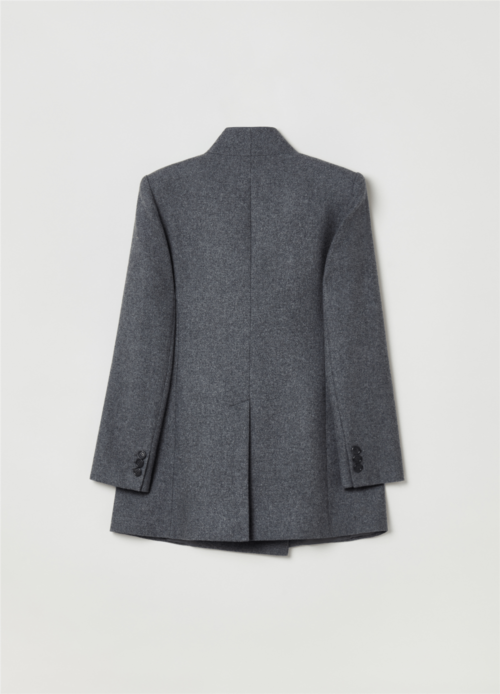Yakasız Kruvaze Gri Blazer