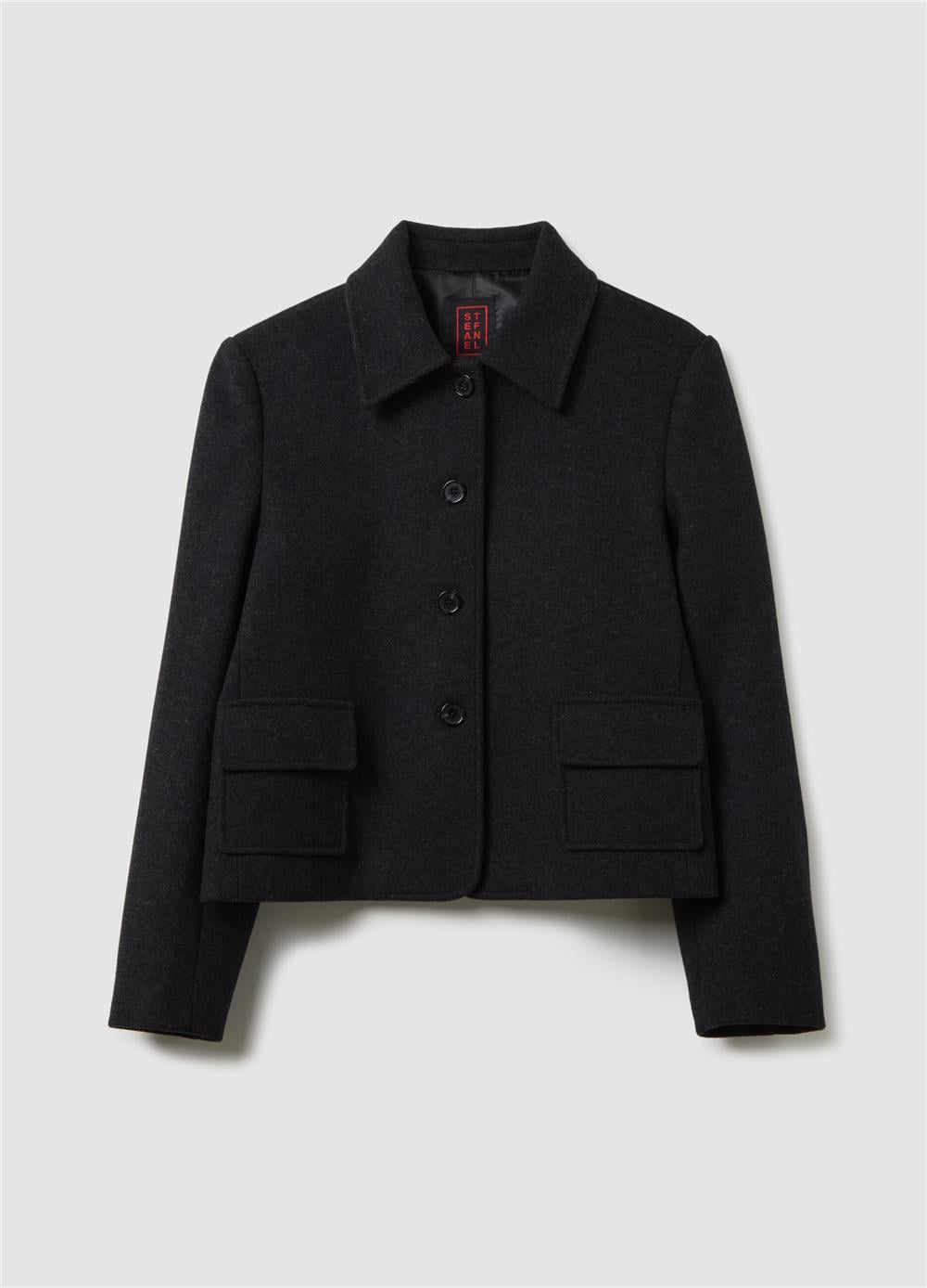 Yün Karışımlı Dar Kesim Blazer Ceket