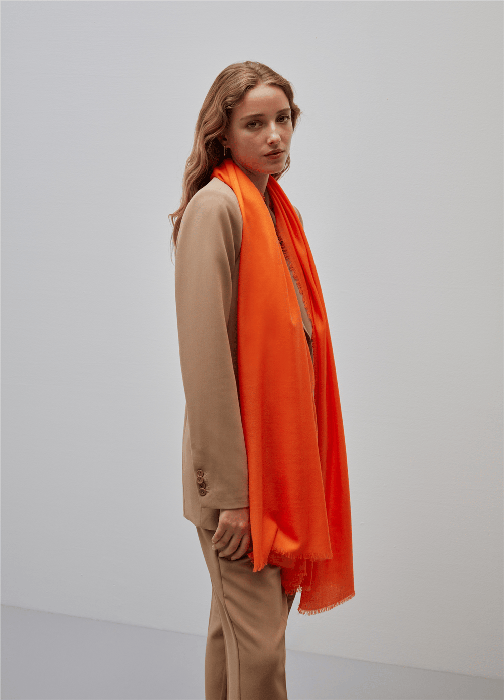 Yün Turuncu Maksi Atkı